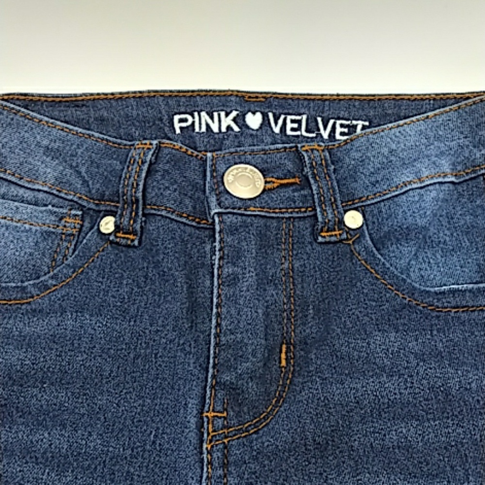 Pink Velvet girls jeans pink sparkle 6X - Picture 3 of 8